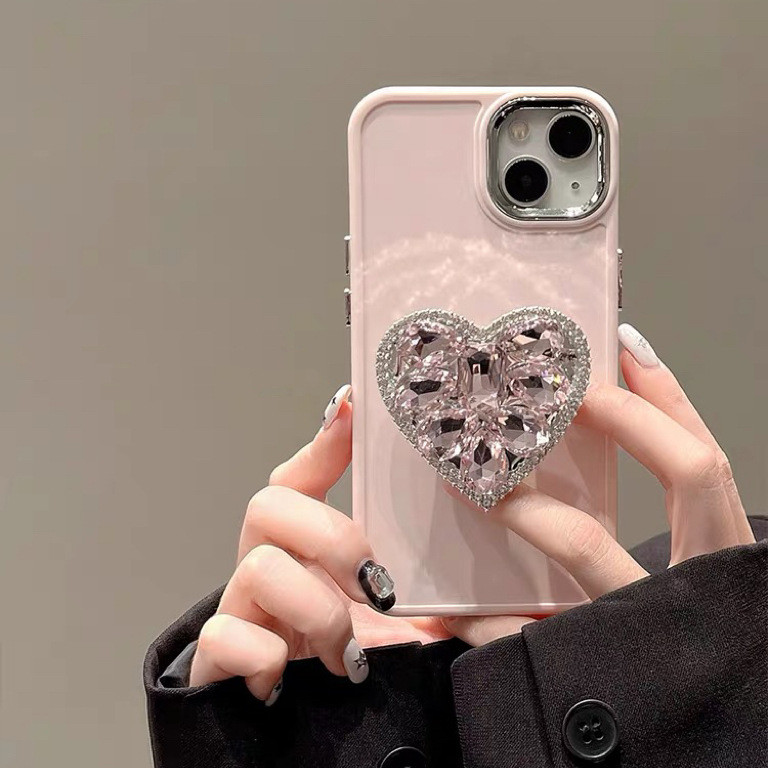 นุ่ม 13max1 Cherry Blossom สีชมพูความรู้สึกระดับไฮเอนด์ 14pro Rhinestone เคสโทรศัพท์ 511 เหมาะสําหรั