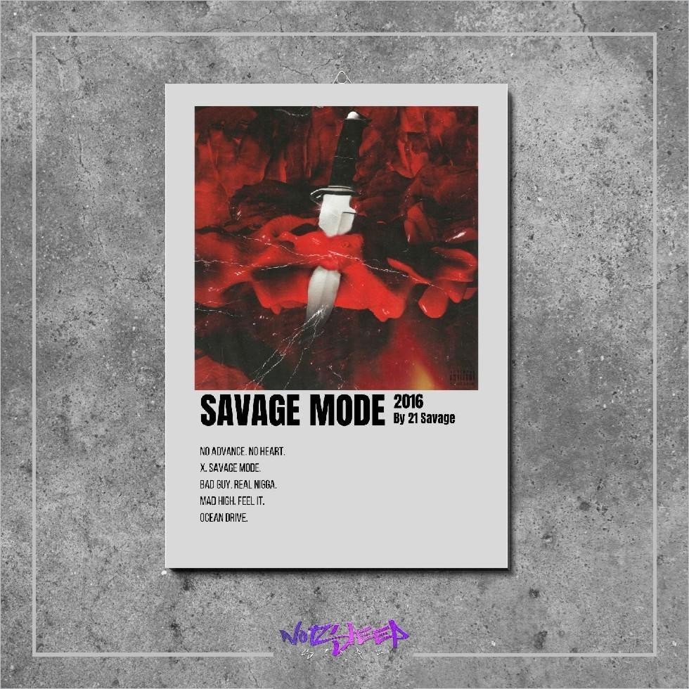 ปกอัลบั้มวงดนตรี Savage Mode 21 Savage music Display MDF 6mm
