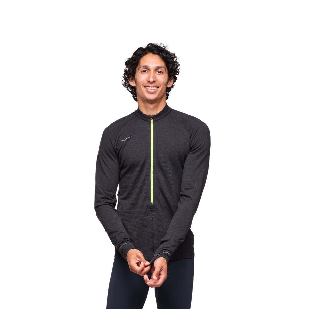 HOKA-BASEZIP เสื้อแขนยาวผู้ชายแบบ Half‑Zip