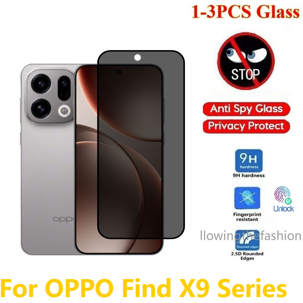 3 ชิ้นป้องกันหน้าจอความเป็นส่วนตัวสําหรับ OPPO ค้นหา X9 Pro ค้นหา X9 X9Pro X9 Ultra 4G 5G 2025 คลุมทั้งหมดกาวส่วนตัวกระจกนิรภัยป้องกันฟิล์ม Anti Spy Peeping