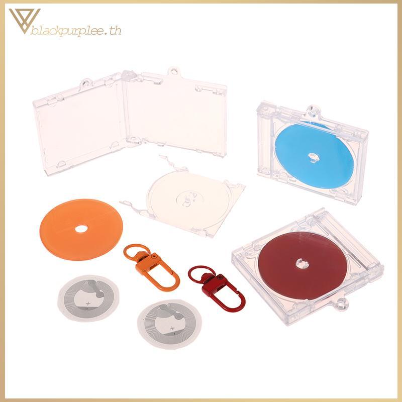 BPUUR NFC อัลบั้มเปล่า CD Case พวงกุญแจสติกเกอร์ NFC เครื่องเล่นซีดีพวงกุญแจอุปกรณ์ต่อพ่วงอัลบั้มที่