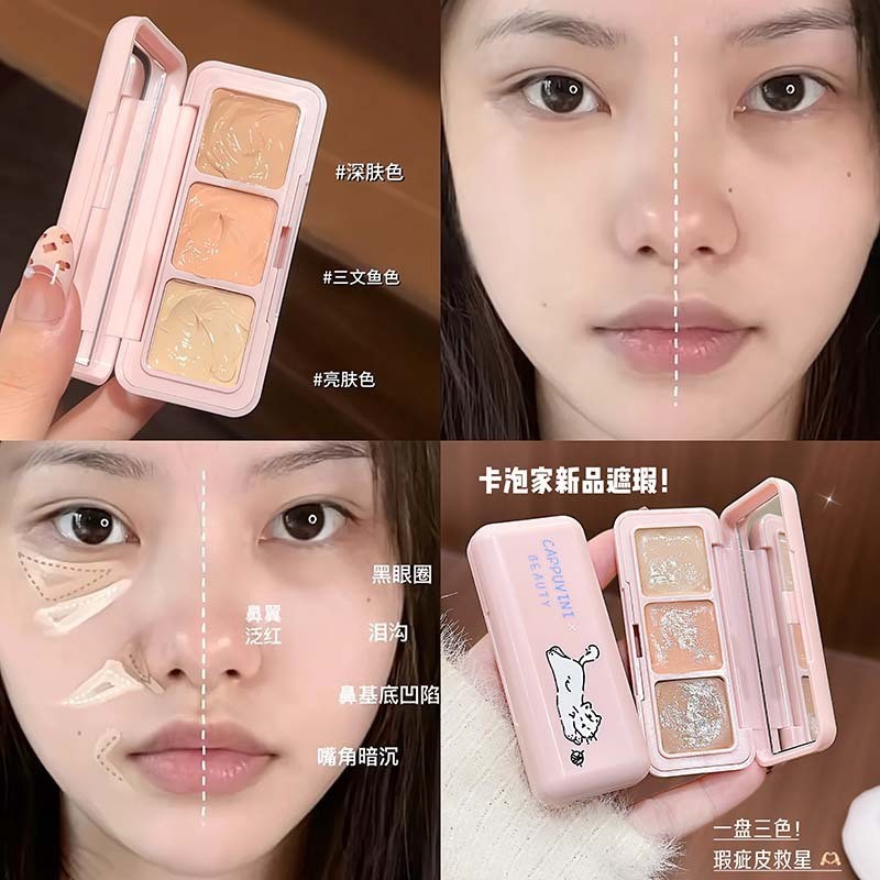 CAPPUVINI Playful Cat Repairing คอนซีลเลอร์ Palette ปกปิดรอยสิว Dark Circles ปกปิดเส้นกฎหมายสินค้าใน