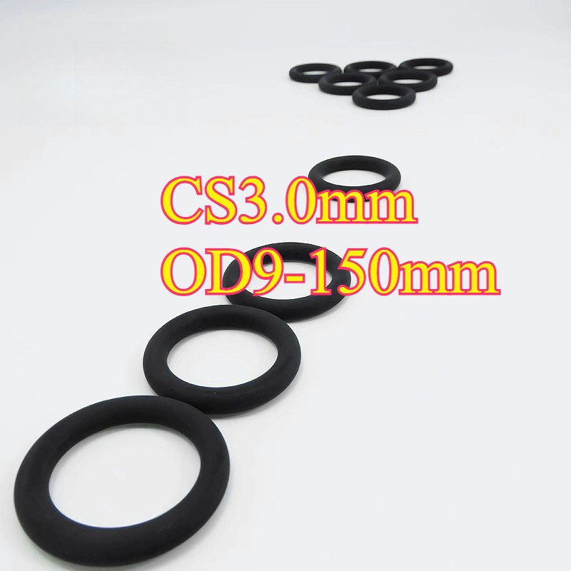 CS3.0mm แหวนซีลยาง O-ring O-ring OD9-150mm แหวนซีลน้ํามันไนไตรล์ปะเก็นสีดํากันน้ําและทนอุณหภูมิสูงCQ