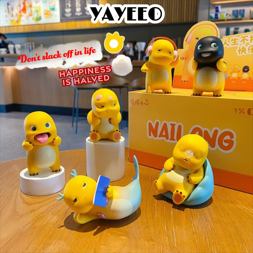 YAEEO Nailong Figures, กล่องจิ๋ว, รูปปั้นสะสมน่ารัก Action Figure ตลก Pose Milk Dragon Figure สําหรั