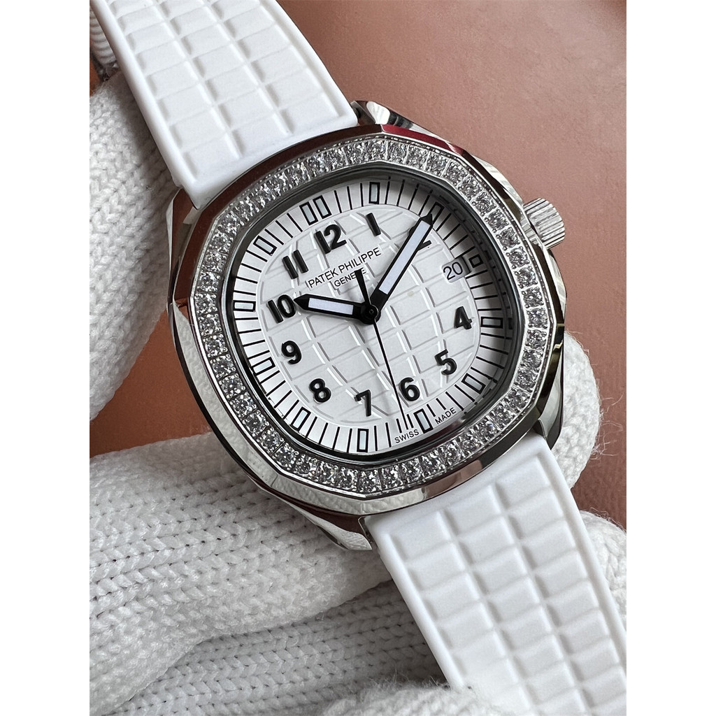 Silver Case Small Dial Diamond Ladies Quartz Watch 35mm