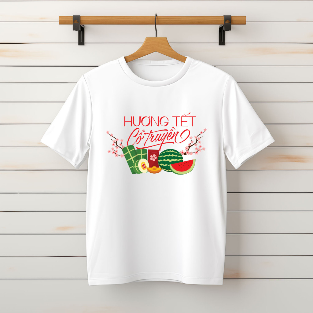 เสื้อยืดผู้ชายและผู้หญิง เสื้อ Tet - Traditional Tet Fragrance - Down Form - TET26P3.10 [HanoiSport]