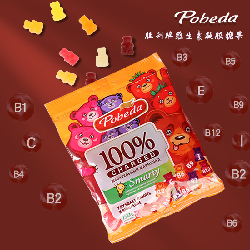 รัสเซีย Victory ยี่ห้อ Gummy Fruit Candy เด็ก Gummy Victory ต้นฉบับนําเข้าของขบเคี้ยวของขบเคี้ยว2025