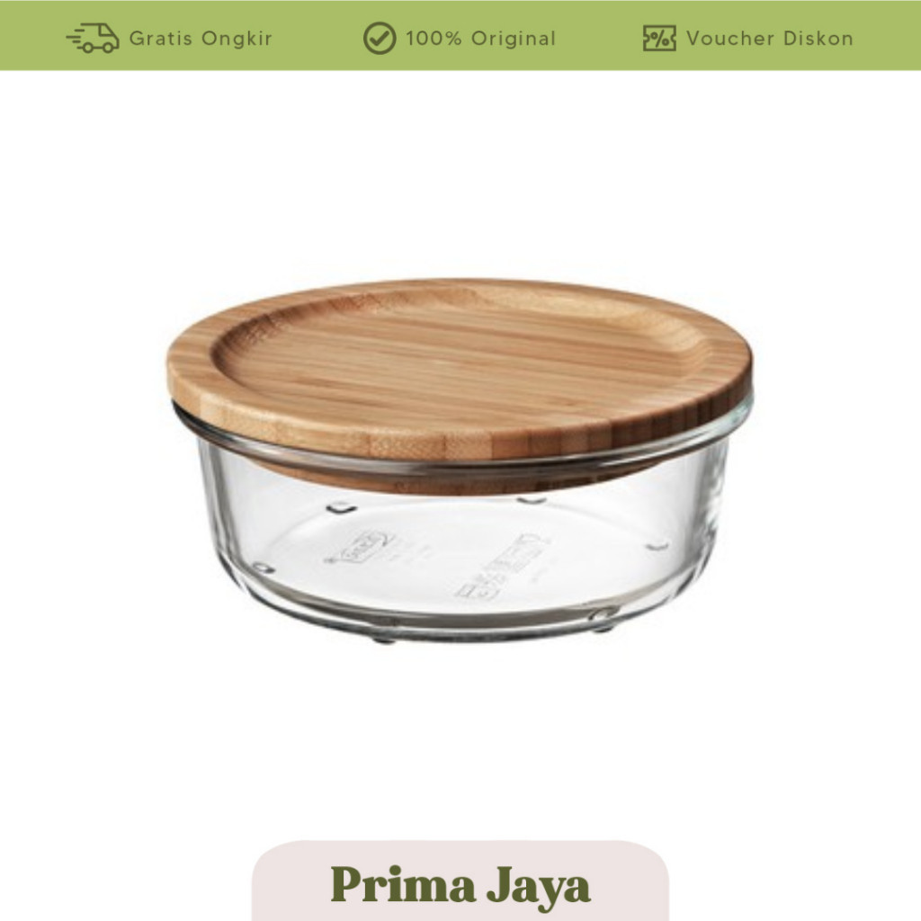 BEST CHOICE SWITZERLAND 36 กล่องข้าวแก้วกลม/ฝาไม้ไผ่ 400 ml +365