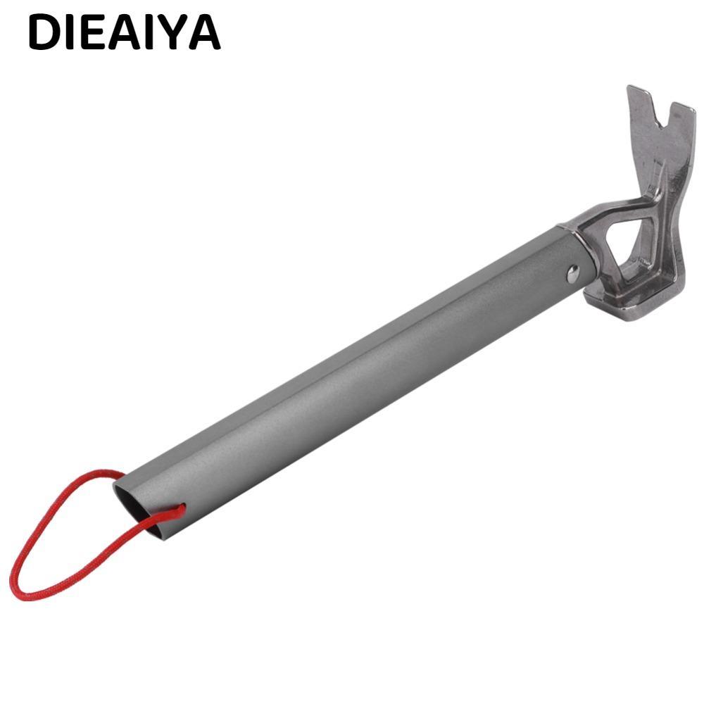 DIAYA เต็นท์ Stake Hammer, สีเทา Heavy Duty Camping Hammer, อลูมิเนียมทนทานแบบพกพา Camping Claw Hamm