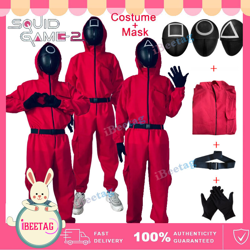 [TYT]"จัดส่งภายใน 24 ชั่วโมง" Squid Ring ชุดคอสเพลย์ตัวตลกเกาหลี Squid Ring คอสเพลย์ตัวตลกผู้ใหญ่