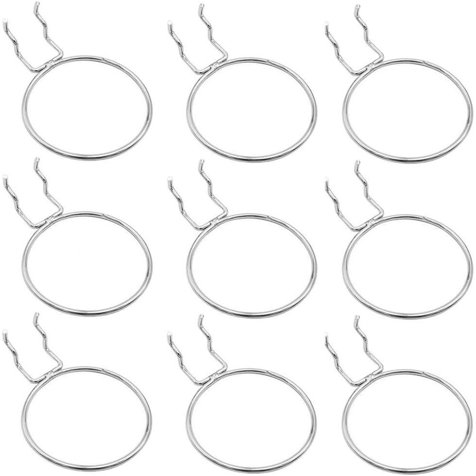 Rurili ชุบโลหะ Pegboard ถ้วยผู้ถือแหวนสไตล์ Pegboard ตะขอ Pegboard อุปกรณ์เสริมทนทาน Pegboard Organi