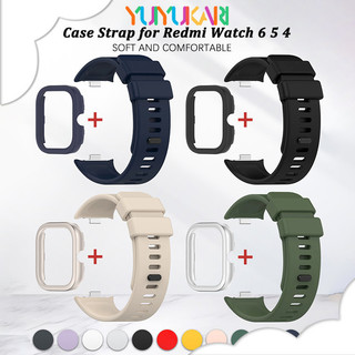 กรณีป้องกัน Gores PC สายรัดซิลิโคนสำหรับนาฬิกา for Redmi Watch 6 5 4 สายยางป้องกันหน้าจอรูสำหรับนาฬิกา for Redmi Watch 5