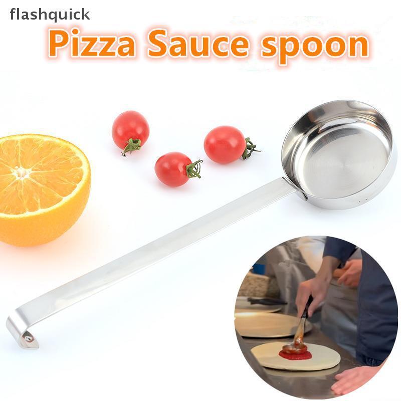 Flashquick พิซซ่าซอสช้อนเบเกอรี่วัด Scoop ถ้วยมะเขือเทศพร้อมที่จับครัว Ladle สําหรับเสิร์ฟ Spread ครีมเครื่องมือยาวซุปโลหะ Nice