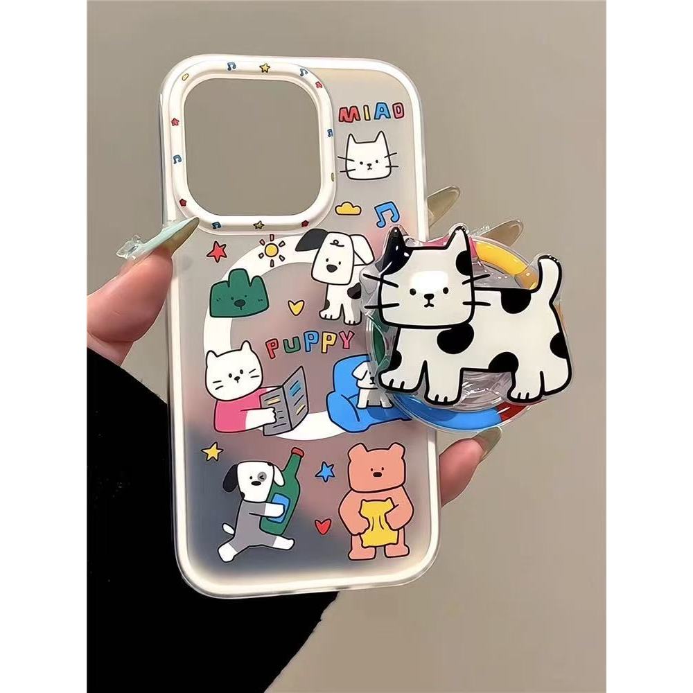 เคสโทรศัพท์เหมาะสําหรับiPhone 7 8 X XS XR XSMAX 11 12 13 14 15 16 Pro max Plusน่ารัก Puppy Catวงเล็บ