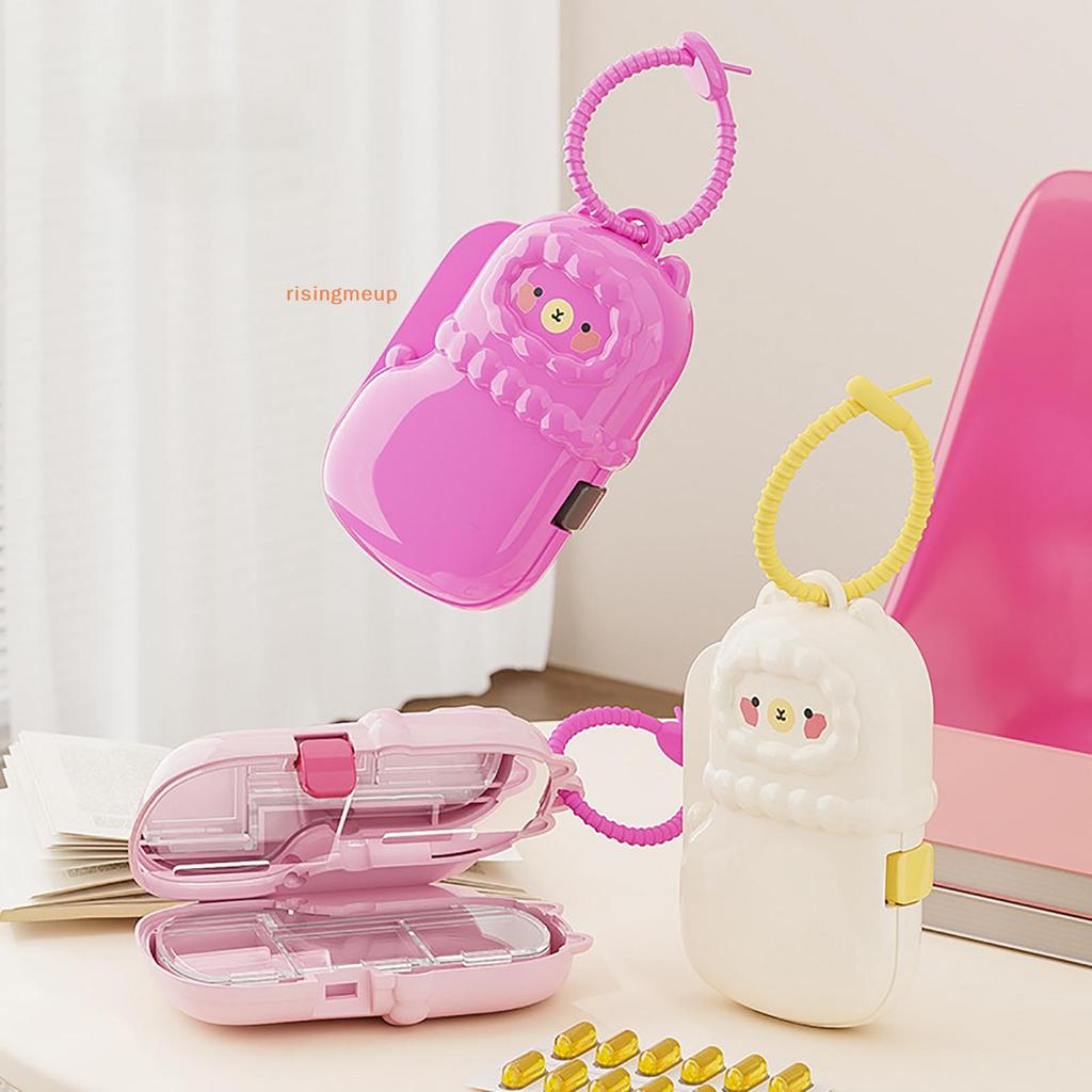 [risingmeup] Alpaca Shape Mini Portable Medicine Pill Box Pill Dispenser Sealing Pill Box Pill Organ