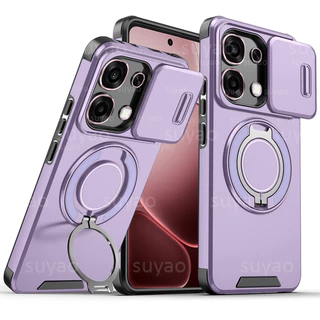 สําหรับOppo A6C A6S 5G A6Pro A6 Pro A6X A6T 2025 เคสโทรศัพท์เกราะแหวนผู้ถือเลนส์แม่เหล็กป้องกันปลอกOppoA6Pro OppoA5Pro A5 A5X A5i A3X A3Xกันกระแทกปกหลัง
