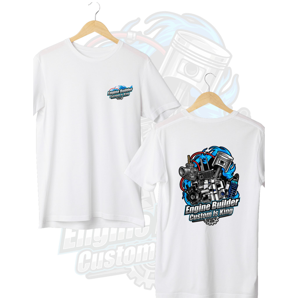 BUILD ENGINEER WHITE T-SHIRT เสื้อยืดผู้ชายและผู้หญิง