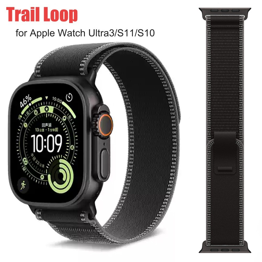 อย่างเป็นทางการ Trail loop สําหรับ Apple Watch Ultra 3 2 49 มม.45 มม.44 มม.41 มม.40 มม.ไนลอนสร้อยข้อมือกีฬาสําหรับ iwatch series 11 10 46 มม. 9876SE สายคล้อง