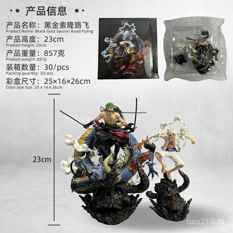 รูปปั้นแฟนตาซี Sauronika Onika Box & GK Luffy Black Gold เครื่องประดับ One Piece รุ่น KU8Y