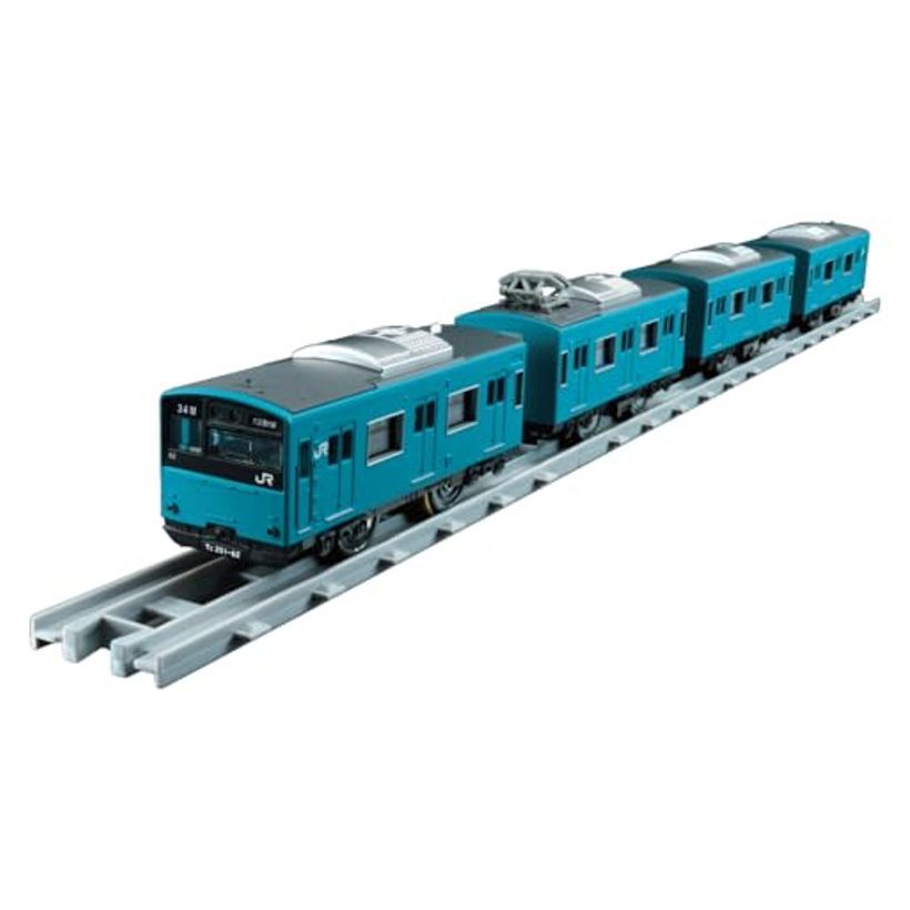 Takara Tomy Plarail Real Class Series 201 Commuter Train (JR West Sky Blue)