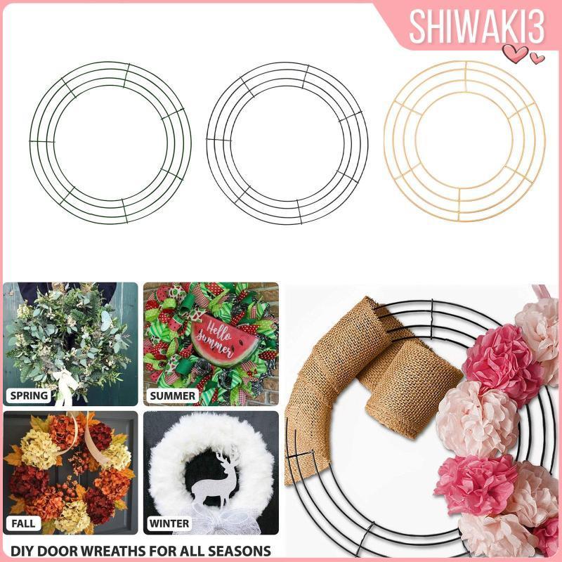 [ชิวากิ3] โครงพวงหรีดลวด, โครงพวงหรีดดอกไม้เหล็ก, ห่วงพวงหรีดกลมสําหรับอุปกรณ์งานฝีมือ ทําเอง, วาเลนไทน์, ปีใหม่, ตกแต่งวันหยุด