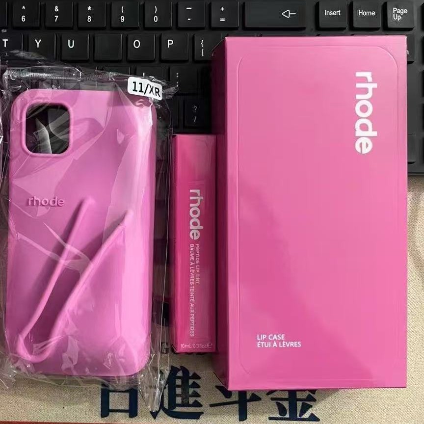 แฟชั่นระดับไฮเอนด์ Rhode Rhode Rhode Rhode ลิปสติก Rhode เหมาะสําหรับ iPhone ลิปสติกสีซิลิโคนเคสโทรศ