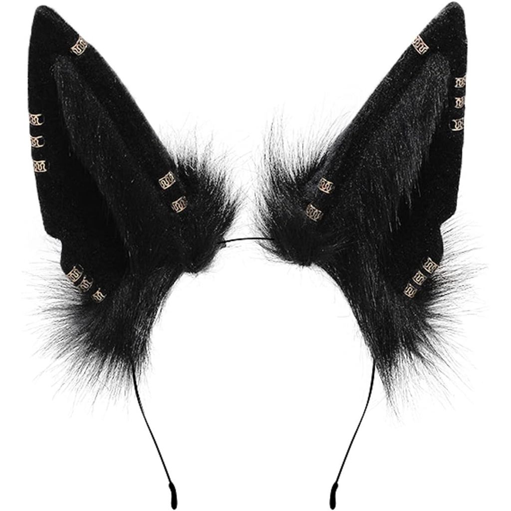 Fxaelian Animal Fox Cat Dog Ears Headband Halloween Cosplay Hairband