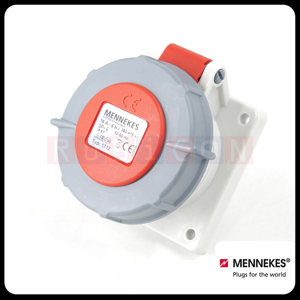 MENNEKES 1712 (รหัสเดิม 222A) ปลั๊กตัวเมียฝังตรง (3P+E) 16A 400V IP67