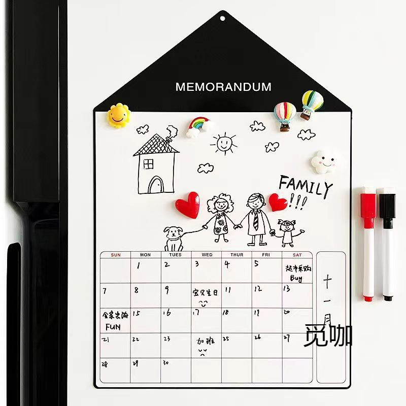 Hot Sale#Refrigerator Magnetic Message Board Home Memo New Door Sticker Erasable Writing Board Messa