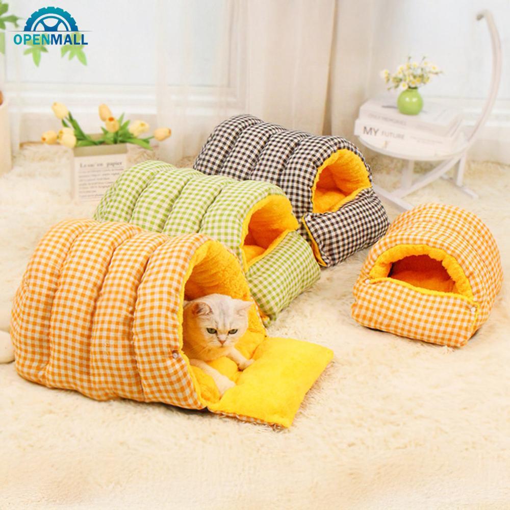 OPENMALL เตียงแมวความร้อนถุงนอนฤดูหนาวสําหรับแมว Burrow Design Snug Hideaway Plush ความอบอุ่นถ้ําสํา