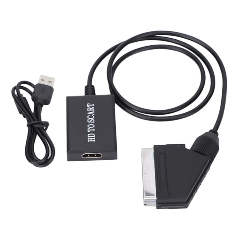 QUU SCART เป็นอะแดปเตอร์แปลงสําหรับวิดีโอและเสียงที่ชัดเจน 1080P 720P 720P