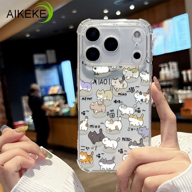 แมวน่ารักเคสโทรศัพท์สําหรับTecno Pova Slim 7 Ultra 6 Pro Neo 5 4 Pro 3 2 Neo 2 Spark GO 2 1 2025 2024 2023 2022 2020 4G 5Gการ์ตูนล้างปลอกนุ่มปกหลัง