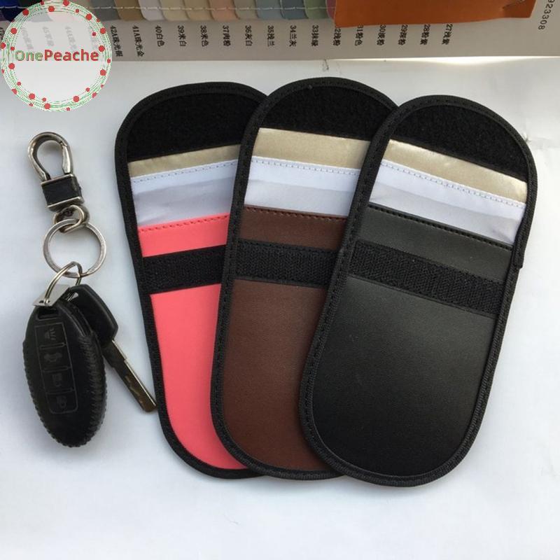 OnePeache สัญญาณการปิดกั้น Faraday กระเป๋าสําหรับโทรศัพท์มือถือ Anti-Theft Key Fob Shield EMF GPS Lo