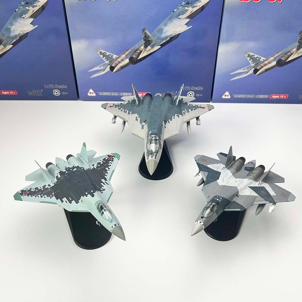 WLTK 1/72 รัสเซีย SU57 Su 57 Stealth Fighter รุ่น On-the-Site จําลองผลิตภัณฑ์สําเร็จรูปเครื่องบินรุ่