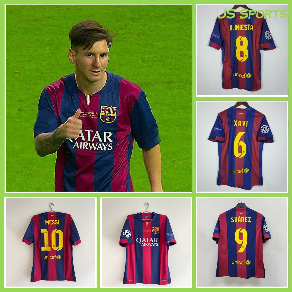 2014-2015-14/15 เสื้อฟุตบอล Barcelona Retro Messi