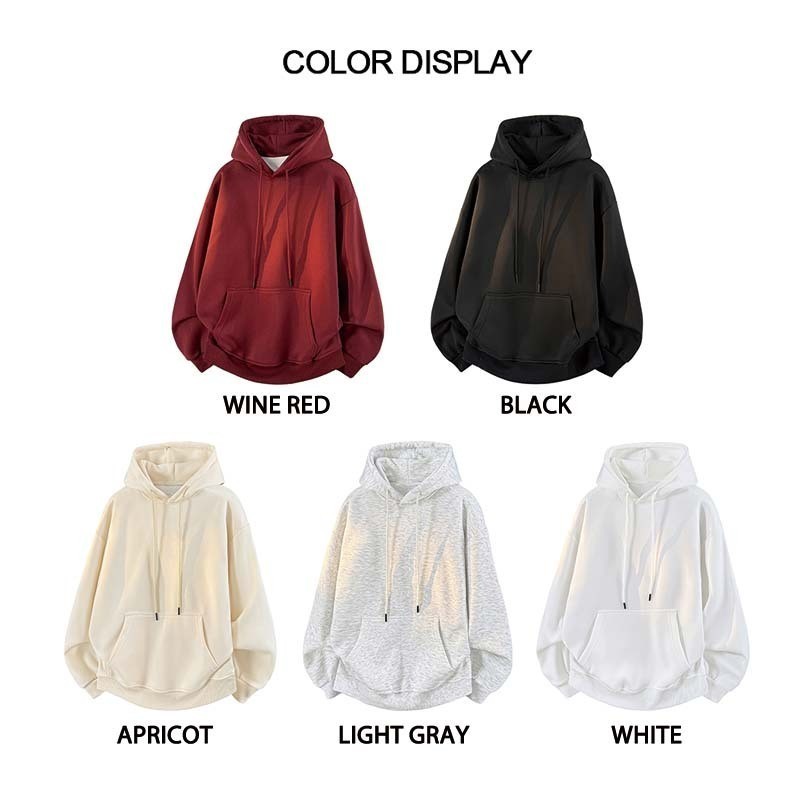 Pull over ผ้าสำลีหนานุ่ม แฟชั่นสำหรับผู้ชาย เสื้อฮู้ด Basic เหมาะกับอากาศหนาว (ส่งเร็ว จัดส่งจากไทย) - รูปที่ 6