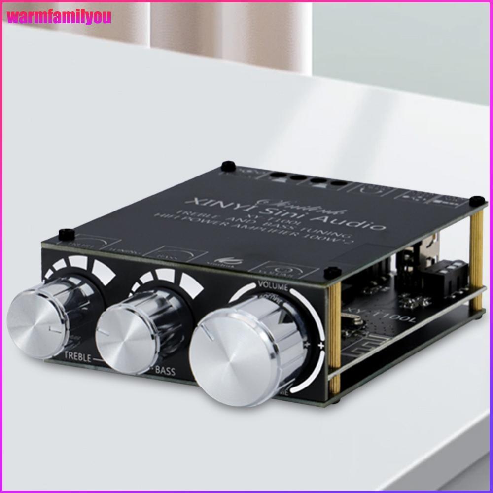 HOTBT 5.0 TPA3116D2 เครื่องขยายเสียง 2x100W ลําโพงสเตอริโอ AMP สเตอริโอเครื่องขยายเสียงดิจิตอลโมดูลสเตอริโอ Treble และ Bass ปรับ