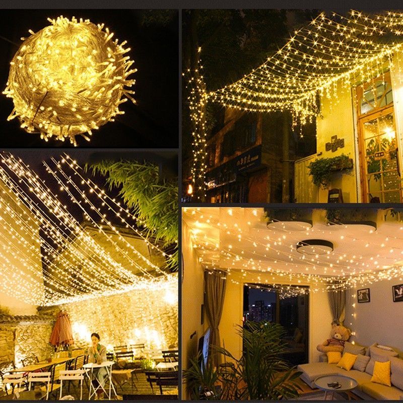 ไฟLEDหยดน้ำกระพริบ100เมตร800ดวงตกแต่งสวนปรับระดับกระพริบไดพร้อมปลั๊กเสียบไฟบและตัวควบคุมไฟLEDประดับตกแตงเปลี่ยนได้8โหมด - รูปที่ 6