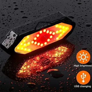 ไฟเลี้ยวจักรยาน LED ไฟท้ายกันฝนชาร์จ รีโมทไฟแสดงสถานะทิศทาง USB พร้อมแตร Mtb อุปกรณ์เสริม