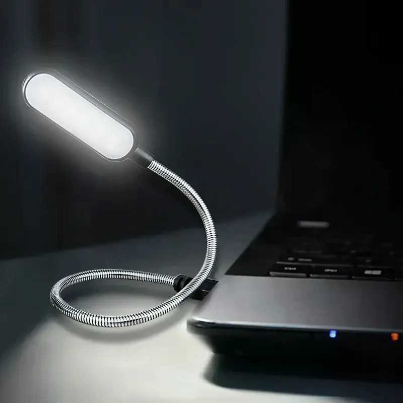 1PC Mini USB ไฟ LED Book Light โคมไฟอ่านหนังสือแบบยืดหยุ่นแบบพกพา Night Light สําหรับ Power Bank แล็ปท็อปโน้ตบุ๊ค PC คอมพิวเตอร์