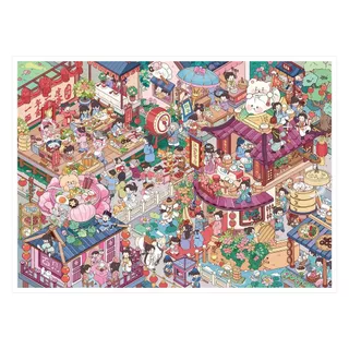 Idako [Antique Street View Shop Series] สติ๊กเกอร์ภูมิทัศน์ 4 ชิ้นขนาดใหญ่สุดโบราณ 3D Miniature Coloring Decompression Handbook SS767