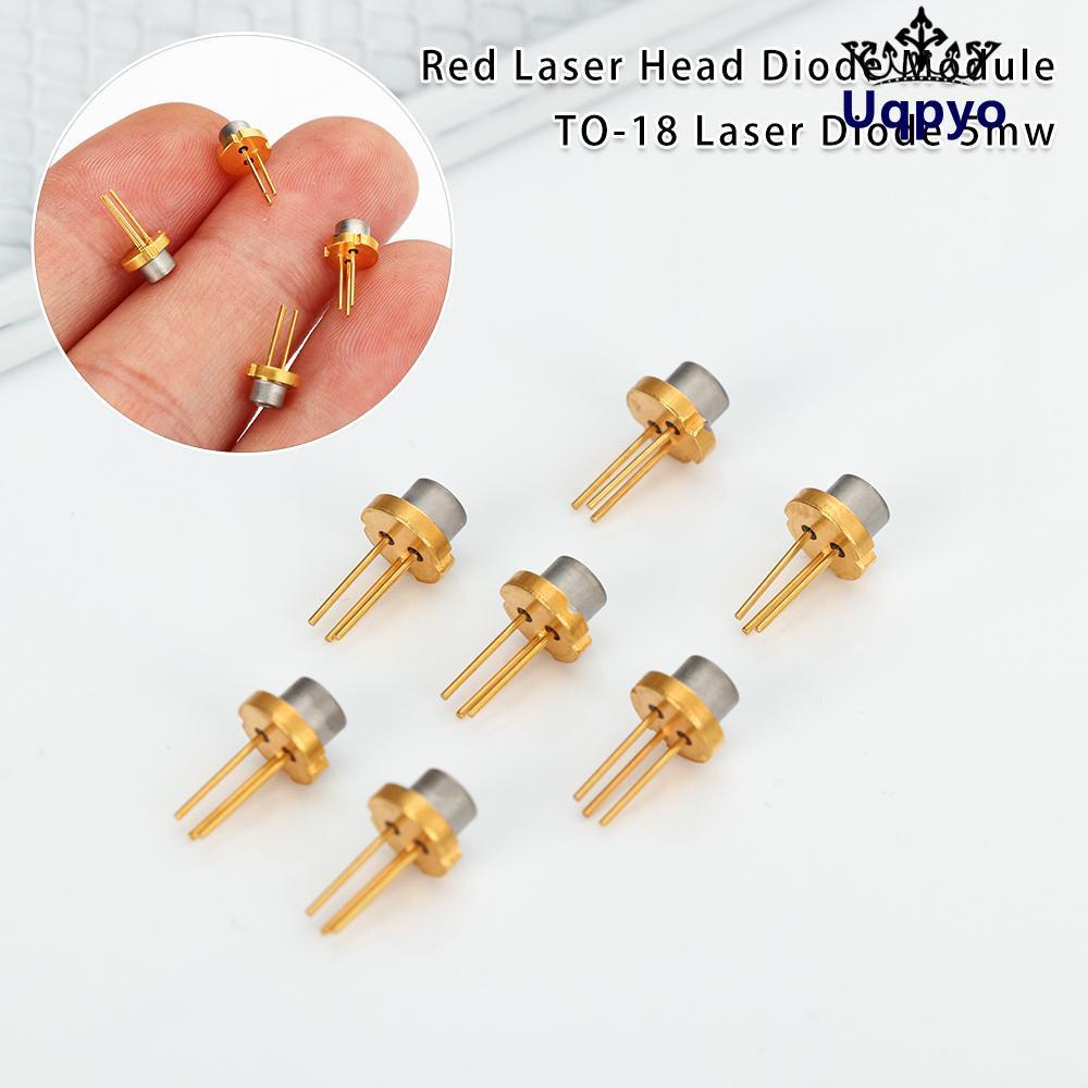 UQPYO 1/2/5/10 ชิ้นหัวเลเซอร์สีแดง 5mw DIY Lab 650nm 2.2V การเผาไหม้อินฟราเรด