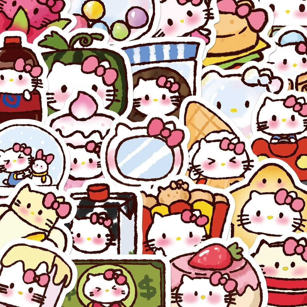 90 แผ่น kt Cat Hello Kitty diy คู่มือวัสดุสติกเกอร์ปิดผนึกสติกเกอร์แล็ปท็อปสติกเกอร์กันน้ําสเก็ตบอร์ดตู้เย็น ipad ถ้วยน้ํา Thermos ถ้วยเคสโทรศัพท์สติกเกอร์ตกแต่ง - รูปที่ 6