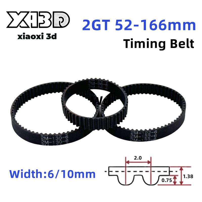 2GT Belt Width 6/10mm GT2 Timing Belt Closed Loop Rubber 52mm~166mm 2M Timing Synchronous Belt 3D Pr