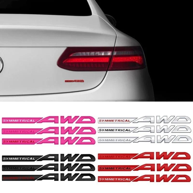 โลหะผสมรถ Fender สติกเกอร์สัญลักษณ์หาง Trunk Badge Decal สําหรับ Subaru SYMMETRICAL AWD โลโก้ WRX XV
