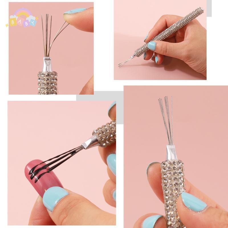 [BB-t] Professional 7 Pin Stripe Nail Art Liner Brush 3D Tip Ultra-thin Line Drawing Pen UV Gel Brus
