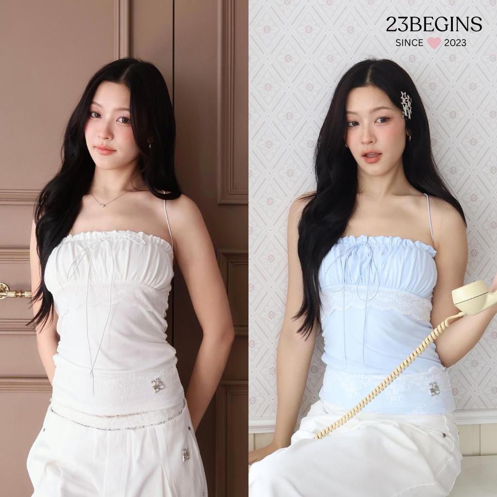 Starry Lace เสื้อคล้องคอลูกไม้ เสื้อลูกไม้ (939)