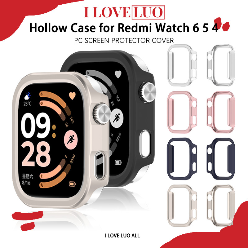 กรณีรู for Smartwatch Redmi Watch 6 5 4 PC เชลล์แข็งทั้งหมดรอบจอป้องกันป้องกัน Gores ฝาครอบกันชนกรอบอุปกรณ์เสริม