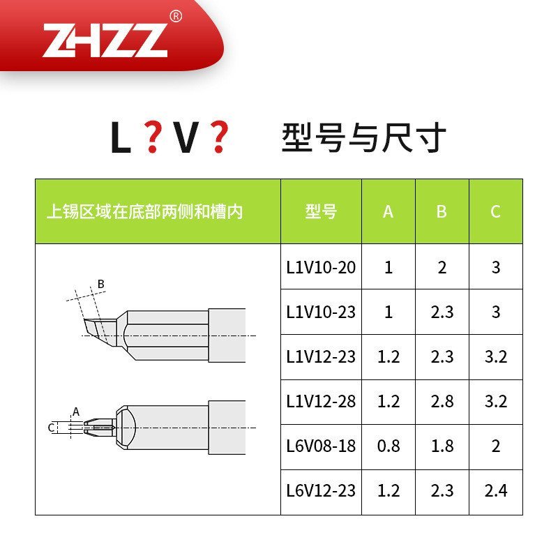 Uni ปลายหัวแร้ง L1V12-28 L1V10-23 L1V08-18 L6V12-23 ปลายบัดกรี UNIX สากล