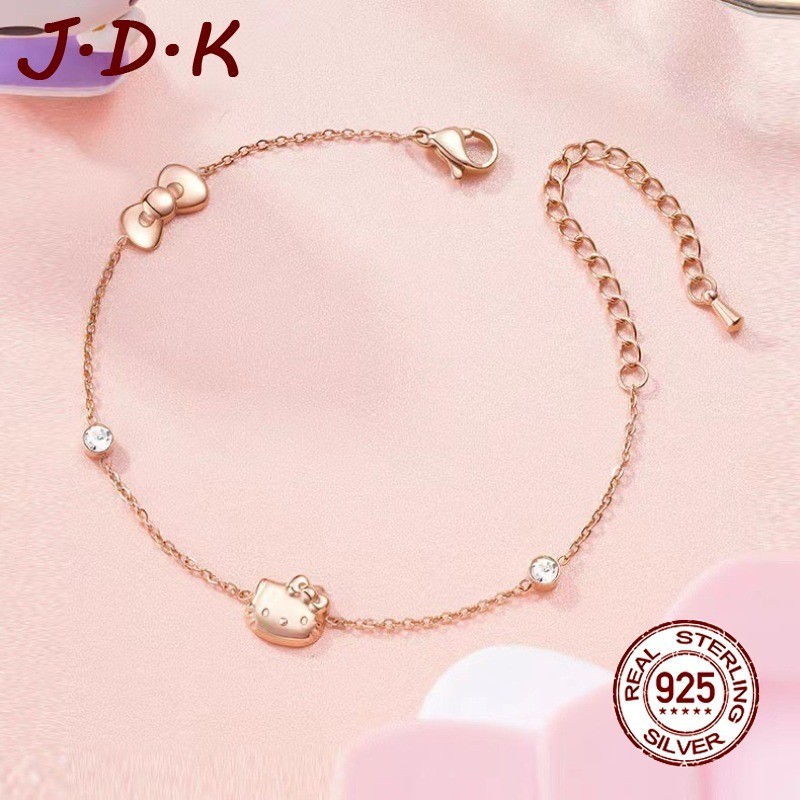 MAWAR JDK 18K Rose Gold สร้อยข้อมือแบบปรับได้สําหรับผู้หญิง